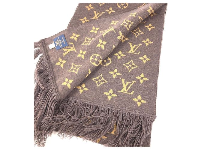 Sciarpa LV Friends con frange di Louis Vuitton Virgil Abloh Marrone - vista 4