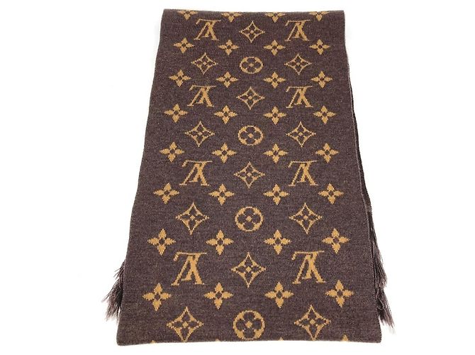 Sciarpa LV Friends con frange di Louis Vuitton Virgil Abloh Marrone - vista 8