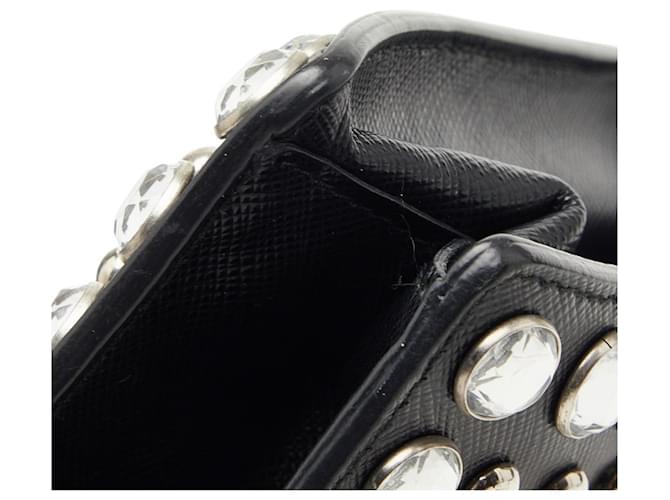 Saffiano Bolsa de ombro com studs Prada Preto - vista 5
