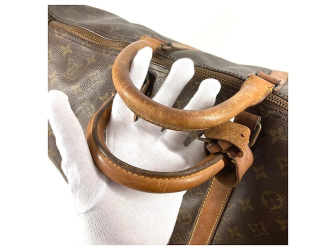 Borsa da viaggio Louis Vuitton Monogram Keepall 55 Marrone - vista 10