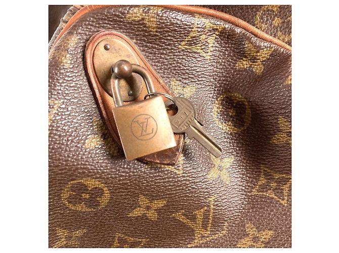 Borsa da viaggio Louis Vuitton Monogram Keepall 55 Marrone - vista 15