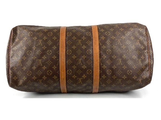 Borsa da viaggio Louis Vuitton Monogram Keepall 55 Marrone - vista 5