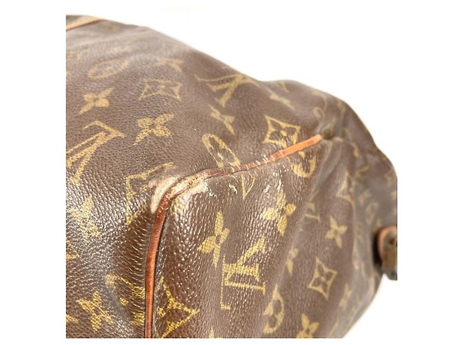 Borsa da viaggio Louis Vuitton Monogram Keepall 55 Marrone - vista 6