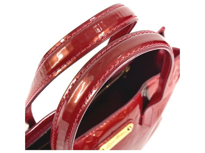 Borsa Louis Vuitton Monogram Vernis Wilshire PM Rosso - vista 14
