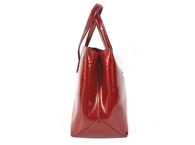 Borsa Louis Vuitton Monogram Vernis Wilshire PM Rosso - vista 4