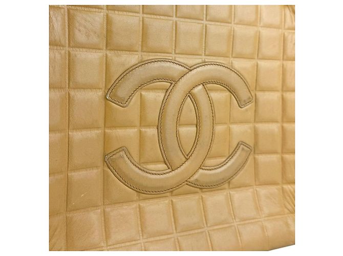 Borsa a spalla in pelle beige Chanel - vista 11