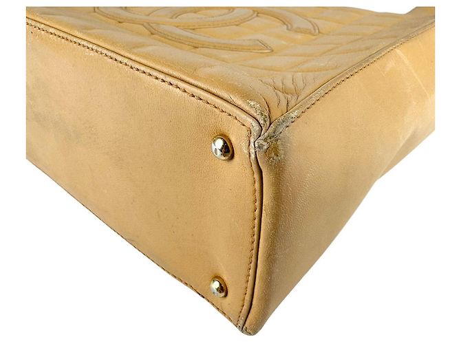 Borsa a spalla in pelle beige Chanel - vista 9
