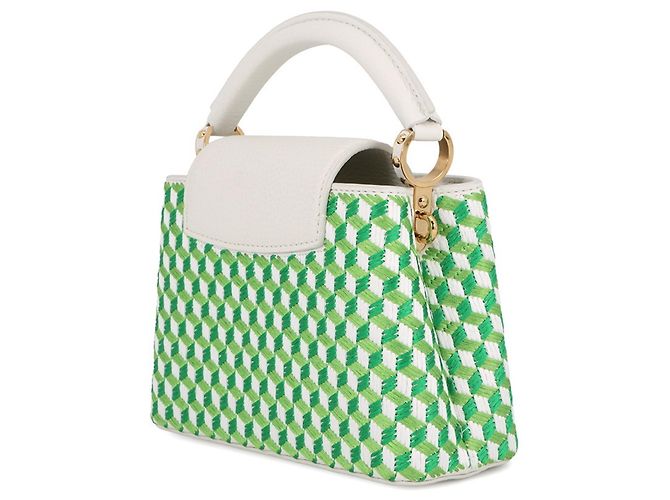 Borsa Capucines MINI Louis Vuitton Bianco Verde - vista 2