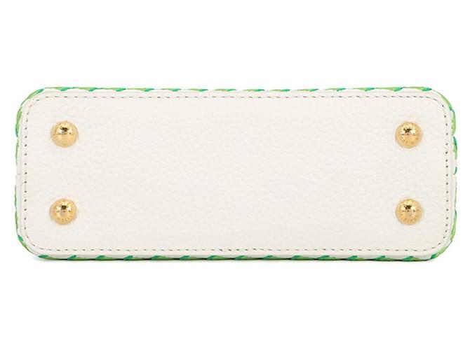 Borsa Capucines MINI Louis Vuitton Bianco Verde - vista 3
