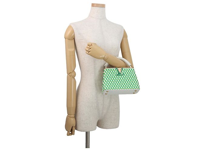 Borsa Capucines MINI Louis Vuitton Bianco Verde - vista 4