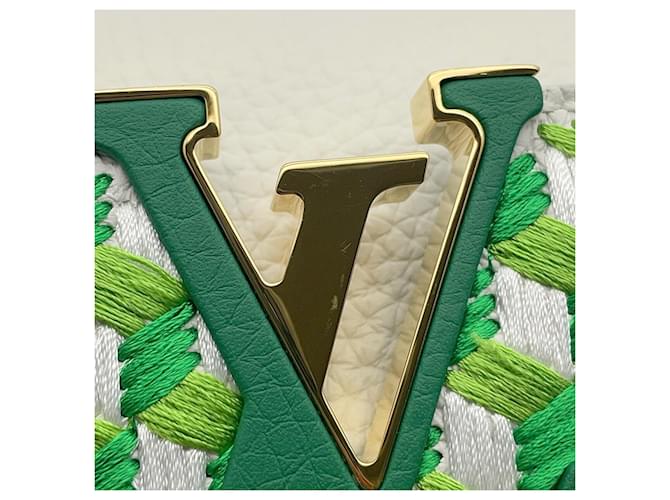 Borsa Capucines MINI Louis Vuitton Bianco Verde - vista 7