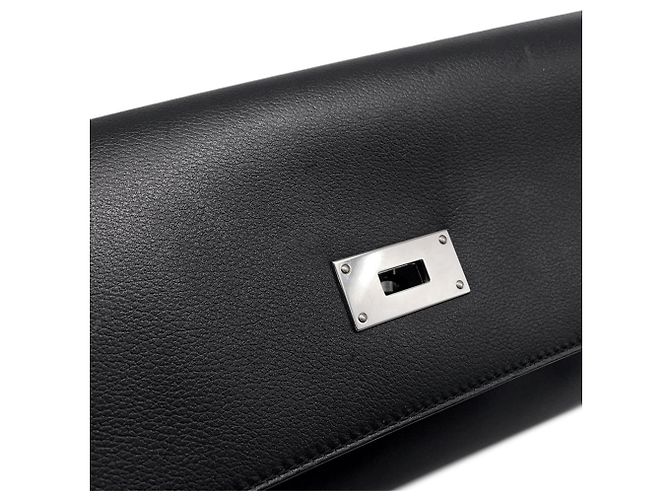 Borsa Hermès Kelly PM in pelle Evergrain nera Nero - vista 8