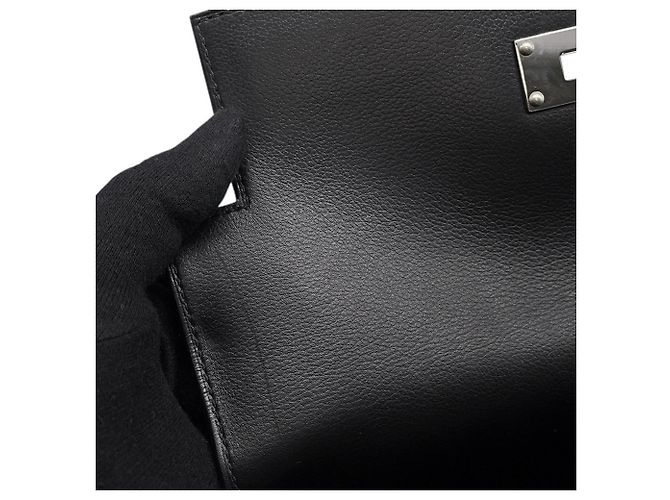 Borsa Hermès Kelly PM in pelle Evergrain nera Nero - vista 9