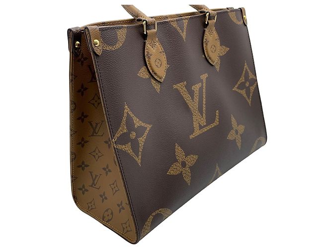 Borsa Tote OnTheGo MM Monogramma Reverse Gigante Louis Vuitton Marrone - vista 8