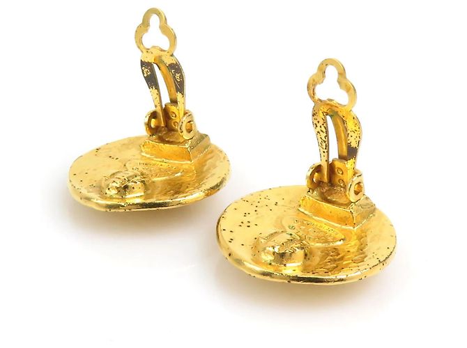 Orecchini a clip in metallo dorato Chanel D'oro - vista 8
