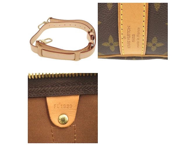 Borsa Boston Keepall Bandoulière 55 Monogram Louis Vuitton Marrone - vista 10