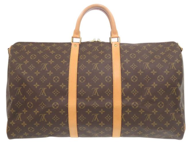 Borsa Boston Keepall Bandoulière 55 Monogram Louis Vuitton Marrone - vista 2