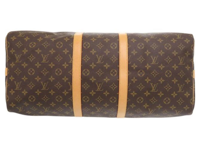 Borsa Boston Keepall Bandoulière 55 Monogram Louis Vuitton Marrone - vista 3