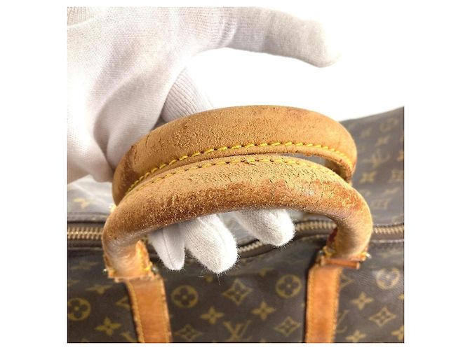 Borsa Keepall Bandoulière 55 Monogram Louis Vuitton Marrone - vista 12