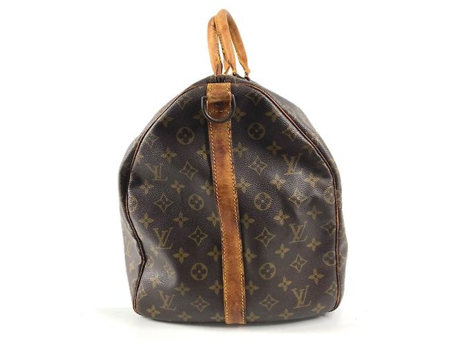 Borsa Keepall Bandoulière 55 Monogram Louis Vuitton Marrone - vista 4