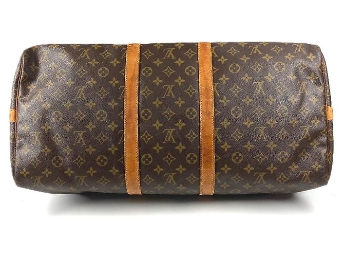 Borsa Keepall Bandoulière 55 Monogram Louis Vuitton Marrone - vista 5