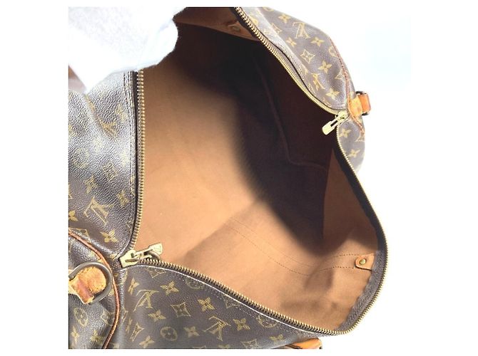 Borsa Keepall Bandoulière 55 Monogram Louis Vuitton Marrone - vista 9