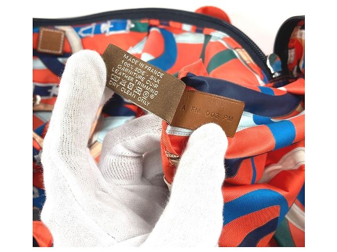 Hermès Borsa Duffle 44 HERMES Cavalcadour Airsilk Arancione - vista 10