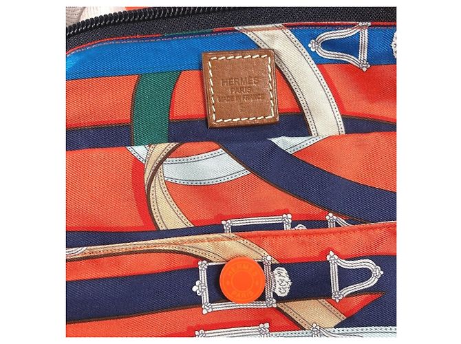 Hermès Borsa Duffle 44 HERMES Cavalcadour Airsilk Arancione - vista 12