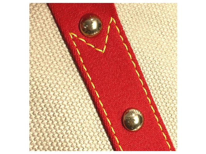 Louis Vuitton Antigua Cabas MM Tasche Rot Beige - Ansicht 16