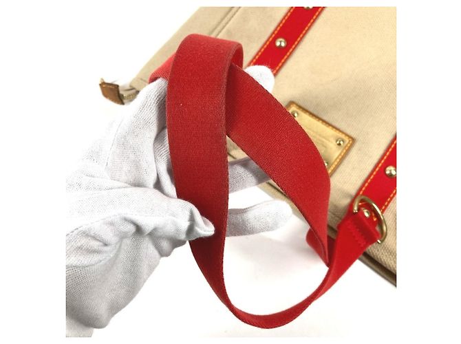 Louis Vuitton Antigua Cabas MM Tasche Rot Beige - Ansicht 18
