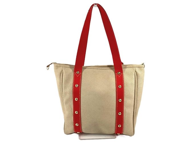 Louis Vuitton Antigua Cabas MM Tasche Rot Beige - Ansicht 2