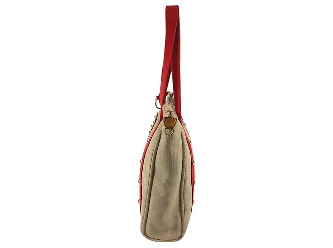 Louis Vuitton Antigua Cabas MM Tasche Rot Beige - Ansicht 3