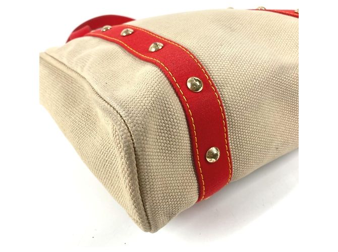 Louis Vuitton Antigua Cabas MM Tasche Rot Beige - Ansicht 9