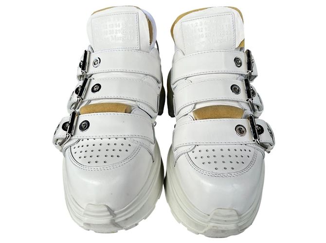 Mm6 Triple Strap Plattform Ledersneaker Weiß - Ansicht 5