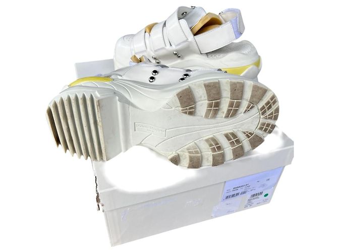 Mm6 Triple Strap Plattform Ledersneaker Weiß - Ansicht 8