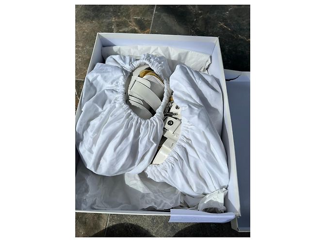 Mm6 Triple Strap Plattform Ledersneaker Weiß - Ansicht 9