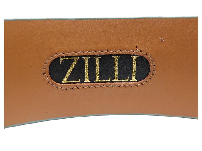 NEUER ZILLI BLAUER STRAUßENLEDERGÜRTEL T110 STAHLVERSCHLUSS - Ansicht 7