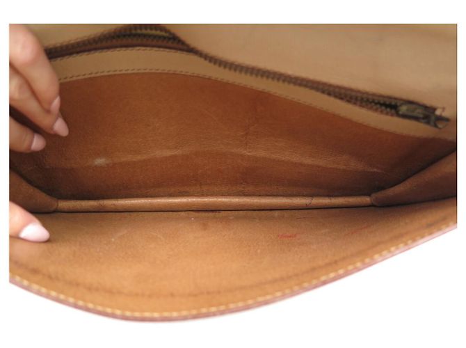 Céline BORSA CLUTCH POCHETTE CLASSICA BEIGE IN PELLE CELINE VINTAGE - vista 10