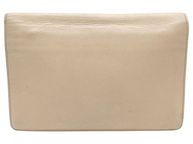 Céline BORSA CLUTCH POCHETTE CLASSICA BEIGE IN PELLE CELINE VINTAGE - vista 2