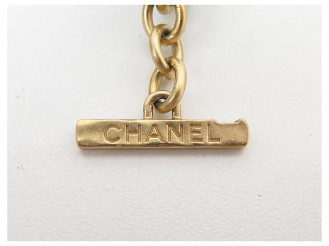 BRACCIALE LOGO CHANEL AB3354 METALLO DORATO & DENIM BLU 15.5CM BRACCIALE IN JEANS BLU - vista 8