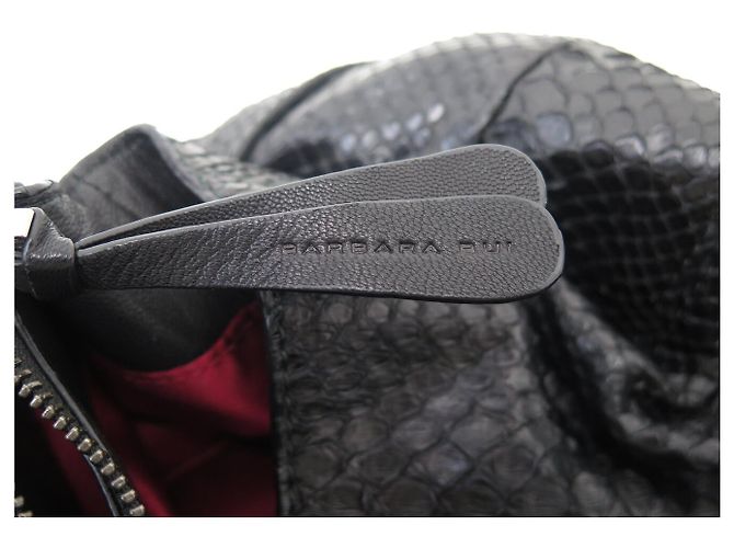 BARBARA BUI JULES PYTHON LEATHER BLACK SHOULDER BAG - view 13