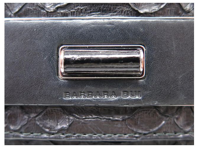 BARBARA BUI JULES PYTHON LEATHER BLACK SHOULDER BAG - view 9
