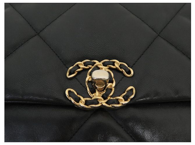 BORSA CHANEL 19 AS1160 IN PELLE NERA LOGO CC BORSA A SPALLA Nero - vista 6