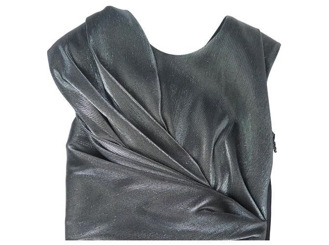 NUEVO VESTIDO LANVIN PLISADO SIN MANGAS W0-2002-2207-P8A TAMAÑO 36 EN ALGODÓN Verde - vista 2