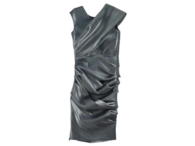 NUEVO VESTIDO LANVIN PLISADO SIN MANGAS W0-2002-2207-P8A TAMAÑO 36 EN ALGODÓN Verde - vista 3