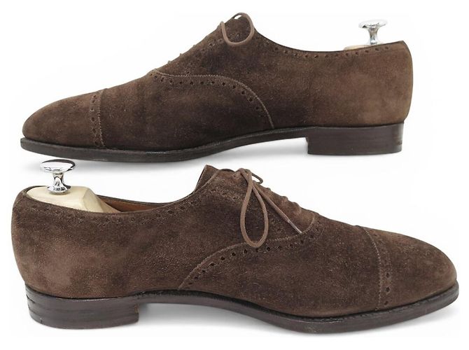 SCARPE JOHN LOBB SEYMOUR 10.5E 44.5 IN CAMOSCIO MARRONE - vista 2