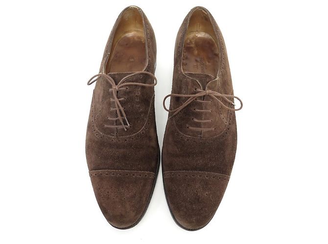 SCARPE JOHN LOBB SEYMOUR 10.5E 44.5 IN CAMOSCIO MARRONE - vista 7