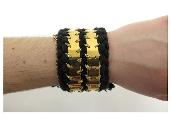 Bracciale Aurelie Bidermann Copacabana Cuff Aperto Metallo Dorato D'oro - vista 10