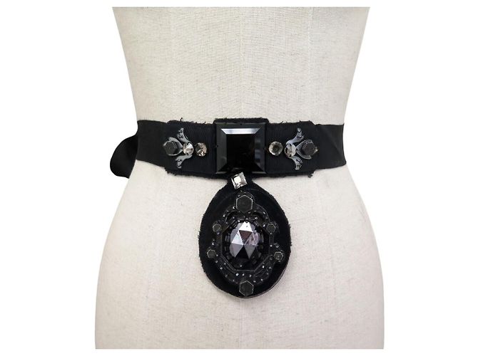 COLLANA LANVIN CHOKER CON PENDENTE A NODO 10 ANNI NERO ALBER ELBAZ - vista 8