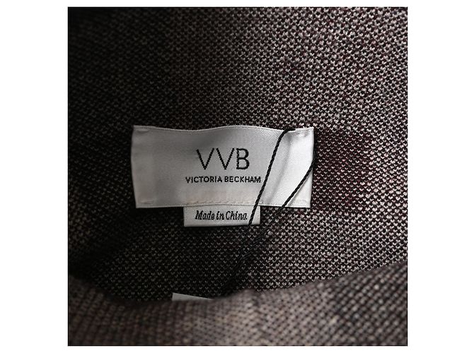 Maglione cropped a collo alto a quadri in jacquard Victoria Victoria Beckham in viscosa multicolore - vista 4